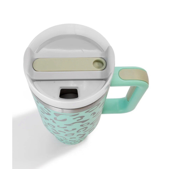 40 Oz Tumbler W/Handle, Straw, Insulated, Stainless Steel Spill Proof•New - Picture 2 of 6